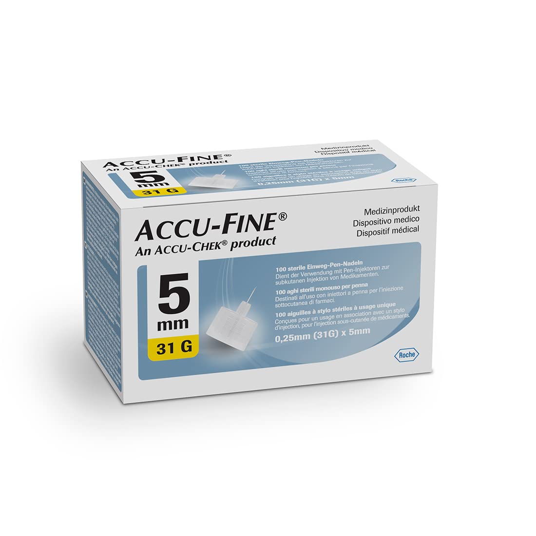 Accu-Fine Insulin Pen Needles – Pack of 100 (31G) * 5mm