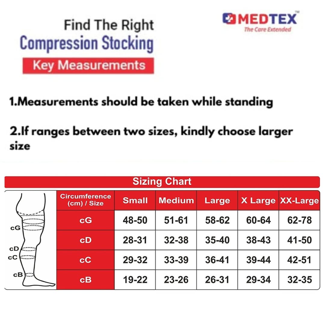 size chart,Medtex class-1 Below Knee stockings