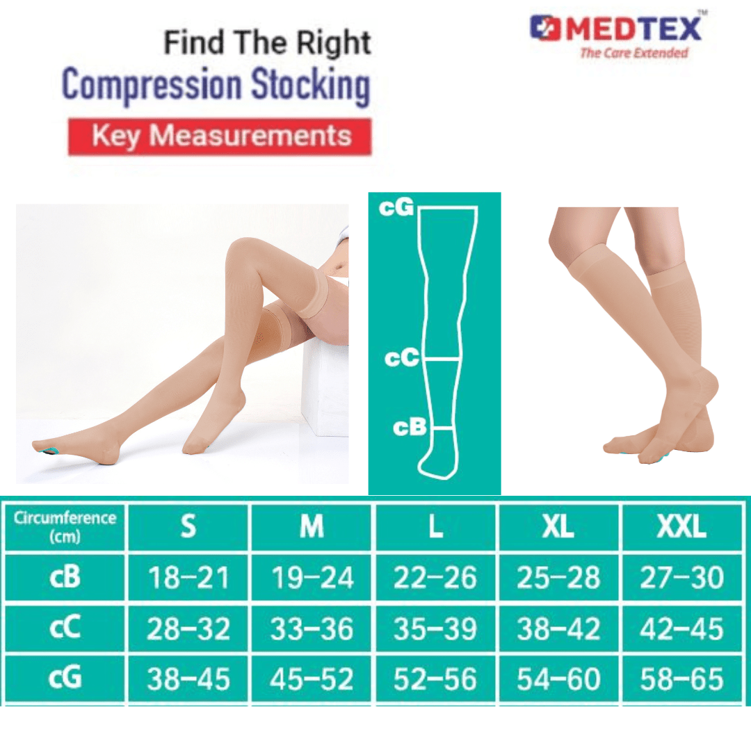 Medtex-18 Anti-Embolism/ DVT Prophylaxis Stockings, Microfiber,Beige ...